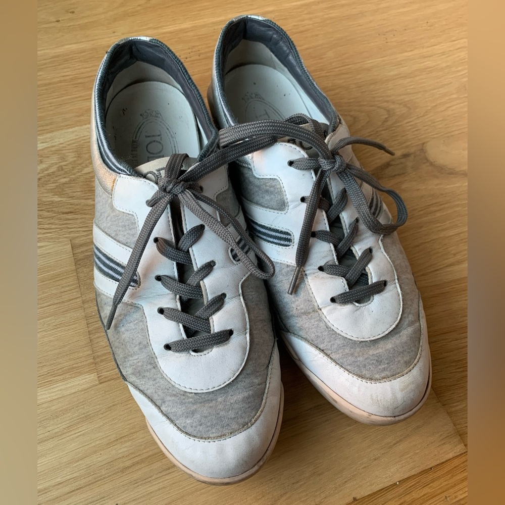 TOD’S Gray & White Sneakers